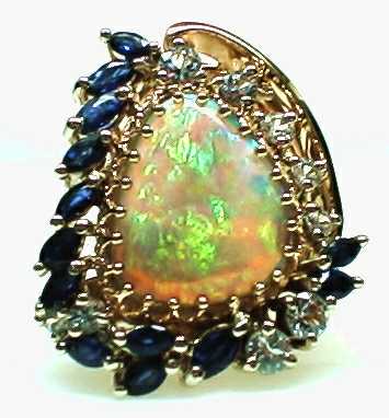 Opal - Saphire Ring